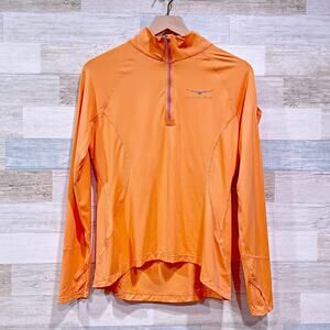 Hawk Cays Resort BloqUV 1/4 Zip Performance Top Orange Mock Neck Womens Large
